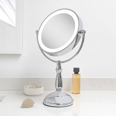 LED Light Countertop Face Mirror with Magnifications 10X/1X and Touch Base Control Technology