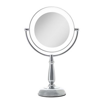 LED Light Countertop Face Mirror with Magnifications 10X/1X and Touch Base Control Technology