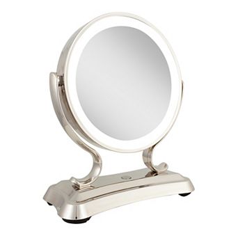 Glamour LED Lighted Vanity Countertop Mirror with Magnifications 5X/1X