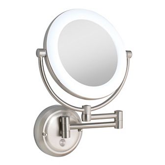 Lexington LED Light Wall Mounted Bathroom Mirror with 10X/1X Magnifications - Hardwired