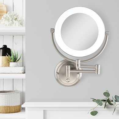 Lexington LED Light Wall Mounted Bathroom Mirror with 10X/1X Magnifications - Hardwired
