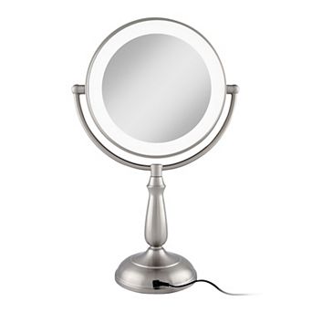 LED Light Countertop Face Mirror with Magnifications 12X/1X and Touch Base Control Technology