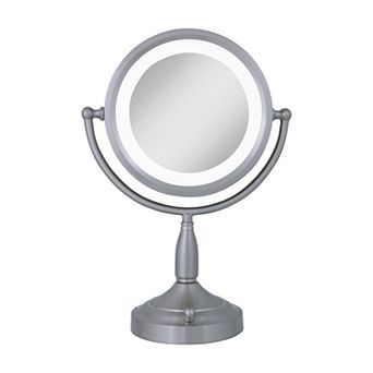 Fluorescent Lighted Countertop Mirror with 8X/1X Magnifications and Dimmable