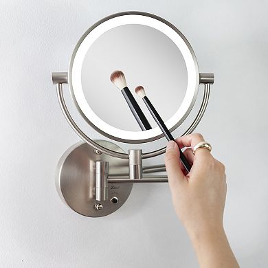 Cordless LED Lighted Countertop Mirror for Women with Magnifications 10X/1X