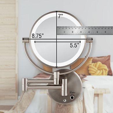 Cordless LED Lighted Countertop Mirror for Women with Magnifications 10X/1X