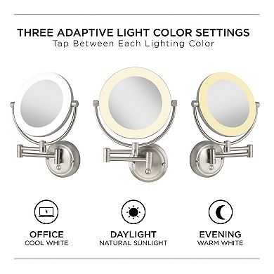 Lexington LED Light Wall Mounted Bathroom Mirror with 10X/1X Magnifications - Corded