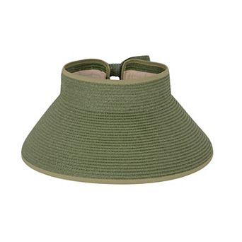 Women's Wide Brim Visor Hat with Bow Detail Adjustable Magic Tape