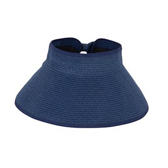 Women's Wide Brim Visor Hat with Bow Detail Adjustable Magic Tape