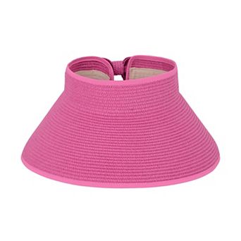 Women's Wide Brim Visor Hat with Bow Detail Adjustable Magic Tape