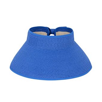 Women's Wide Brim Visor Hat with Bow Detail Adjustable Magic Tape