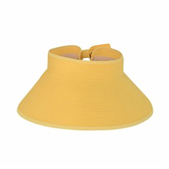 Women's Wide Brim Visor Hat with Bow Detail Adjustable Magic Tape