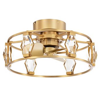 20-Inch indoor flush mount caged fan, 3 ABS blades, DC motor, 6-speed remote