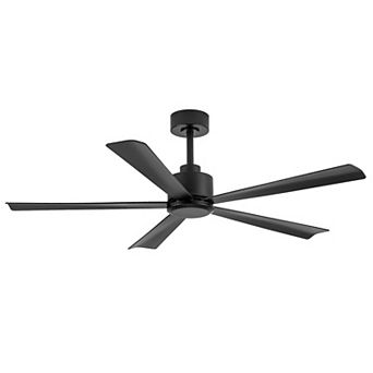52-Inch modern no-light fan, 5 ABS blades, 6-speed DC motor, 5" downrod, remote