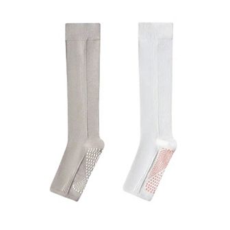 Women's Knee High Grip Socks with Anti-Slip Sole for Barre, Yoga, Dance, and Pilates 2-Pack