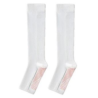 Women's Knee High Grip Socks with Anti-Slip Sole for Barre, Yoga, Dance, and Pilates 2-Pack