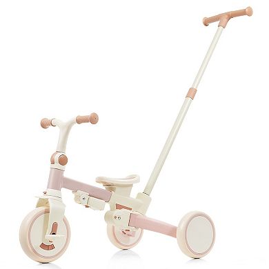 Whisen 7-in-1 Foldable Toddler Tricycle, Toddler Push Bike with Removable Handle