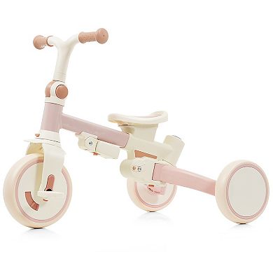 Whisen 7-in-1 Foldable Toddler Tricycle, Toddler Push Bike with Removable Handle