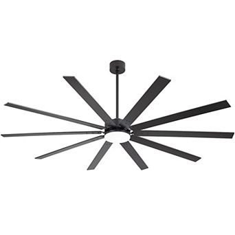 84-Inch LED fan, 10 plywood blades, 8/12/24" downrods, 6-speed remote