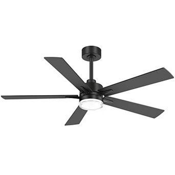 52-Inch LED Ceiling Fan with Light and Remote, 5 Dual-Finish Blades, DC Motor, 2 Downrods Included