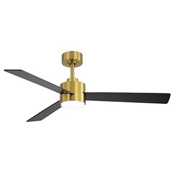 52-Inch fan, 3 plywood blades, 3-color light, 6-speed DC motor, 5&10" downrods, remote