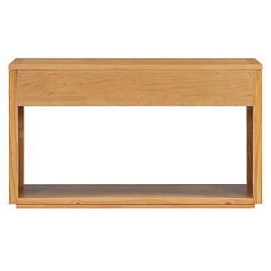 Whisen Rustic Wooden Console Table, Entryway Table with Storage Drawers and Open Shelf - Natural