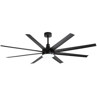 72-Inch Fan, 3-Color Light, 8 ABS Blades, 7&12" Downrods, DC Motor, 6-Speed Remote