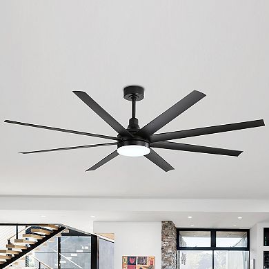 72-Inch Fan, 3-Color Light, 8 ABS Blades, 7&12" Downrods, DC Motor, 6-Speed Remote