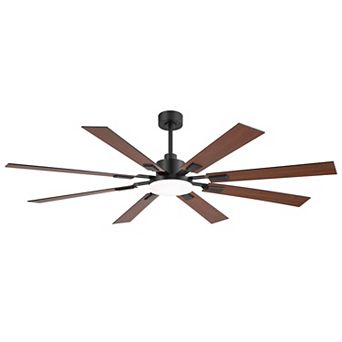 72-Inch Ceiling fan, 8 plywood blades, 3-color light, 6-speed DC motor, 6/20" downrods, remote