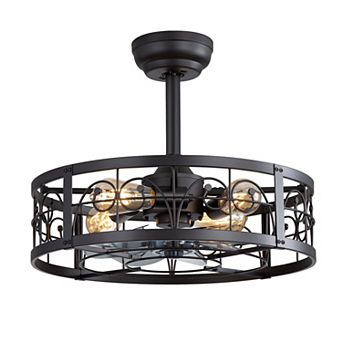 20-Inch indoor caged fan, light, remote, KD, 7 ABS blades, 6-speed DC motor