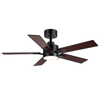 42-Inch ceiling fan, integrated LED light, 6-speed DC motor, remote, reversible blades