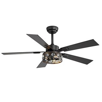 48-Inch Ceiling fan, 5 plywood blades, 6 speeds, DC motor, 4&8" downrods, remote