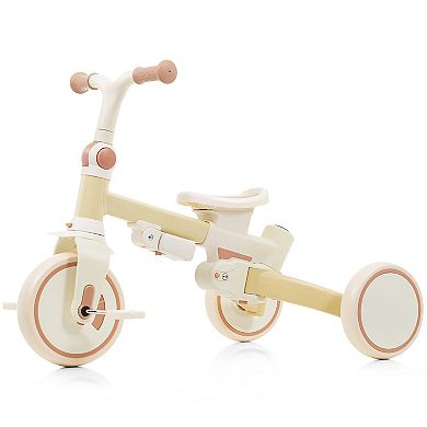 Whisen 7-in-1 Foldable Toddler Tricycle, Toddler Push Bike with Removable Handle