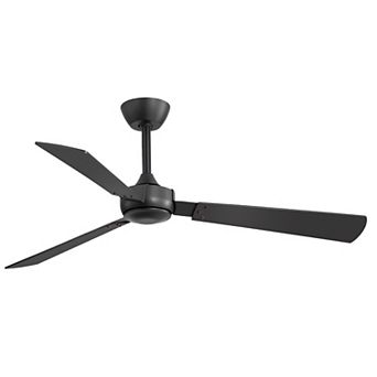 52-Inch large indoor fan, no light, DC motor, remote, 6 speeds, 3 blades, 4/8" downrods