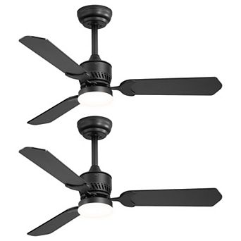 42-Inch traditional 2-pack fan, 3 plywood blades, 2 downrods, 6-speed DC motor, remote