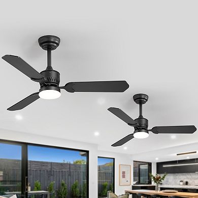 42-Inch traditional 2-pack fan, 3 plywood blades, 2 downrods, 6-speed DC motor, remote