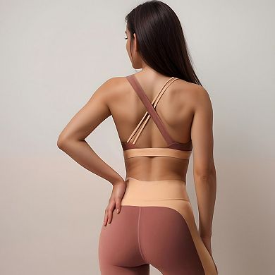 Women's High Waist Color Block Biker Shorts