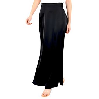 Women's Satin Maxi Skirt With High Waist And Flowing A-Line Design