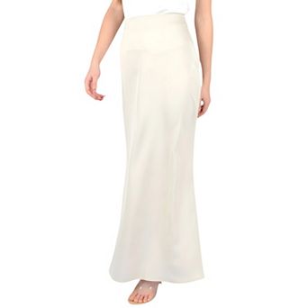 Women's Satin Maxi Skirt With High Waist And Flowing A-Line Design