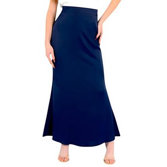 Women's Satin Maxi Skirt With High Waist And Flowing A-Line Design