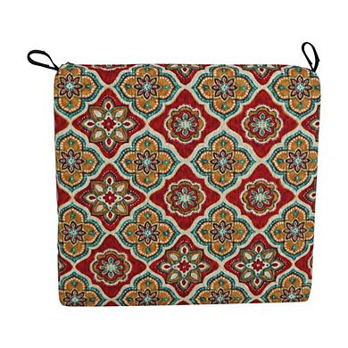 Blazing Needles 20-inch by 19-inch Patterned Outdoor Spun Polyester Chair Cushion