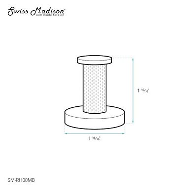 Swiss Madison Avallon Stainless Steel Bathroom Robe Hook in Matte Black