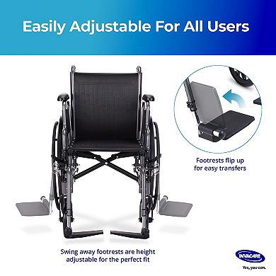 Invacare Essentials Tracer SX3 Foldable Manual Wheelchair w/ Swing-Away Footrests & Desk Arms