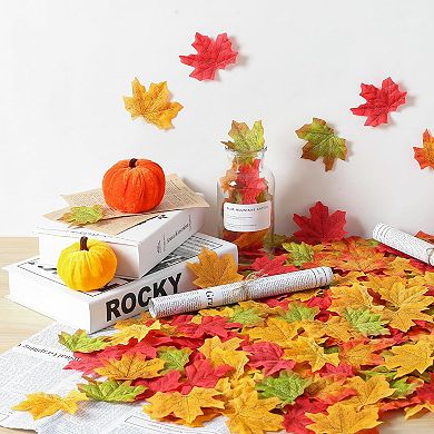 SITUMEIZI 400PC Fake Fall Leaves Autumn Fall Decor Maple Leaf for Wedding Party Halloween Thanksgivi