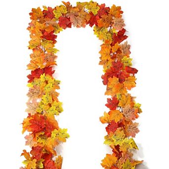 SITUMEIZI 2-Pack Fall Wreath 13-Foot Autumn Leaf Wreath