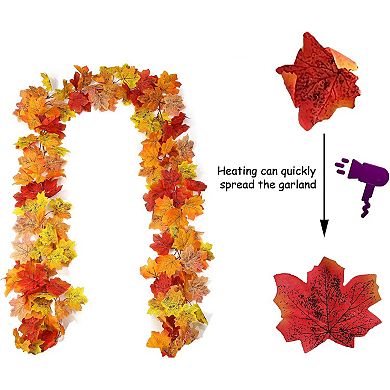 SITUMEIZI 2-Pack Fall Wreath 13-Foot Autumn Leaf Wreath