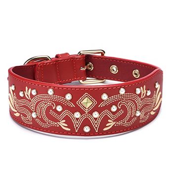 Blueberry Pet Western Genuine Leather Dog Collar