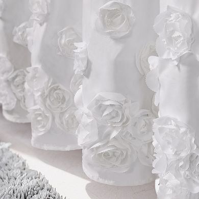 Awesome Home Floral Ruffle Shower Curtain