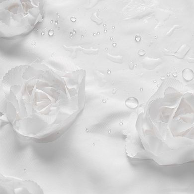 Awesome Home Floral Ruffle Shower Curtain