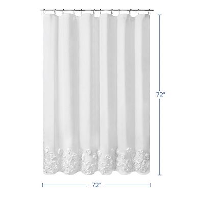 Awesome Home Floral Ruffle Shower Curtain