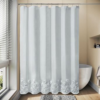Awesome Home Floral Ruffle Shower Curtain